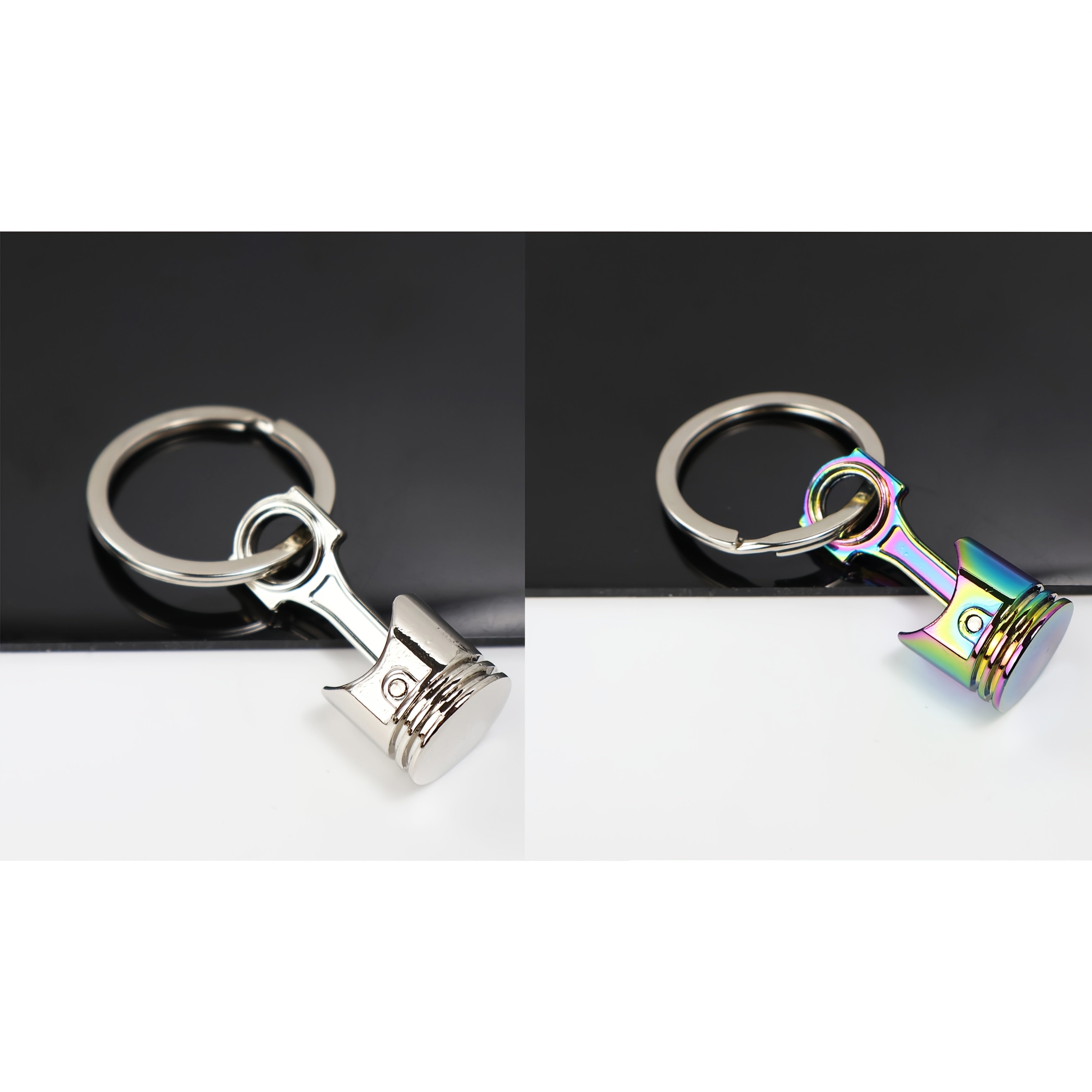 Men Metal Motorcycle Piston Keychain Car Modification Gift Set
