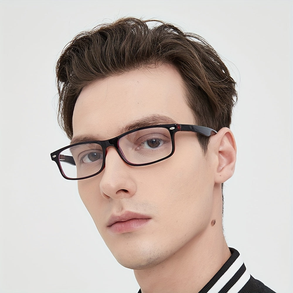 Progressive Multifocal Reading Glasses for Men Women Square Full Frame Blue Light Blocking +1.5 to +2.5 Diopter