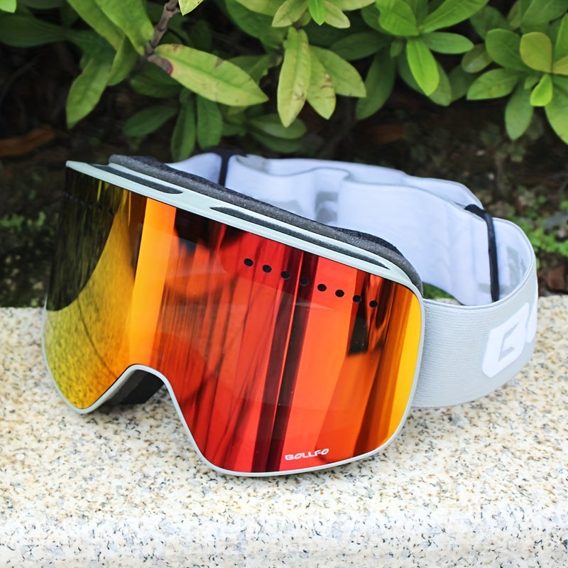 Adult Ski Goggles Mirrored Double Layer Lens TPU Frame for Snowboarding and Ice Skating
