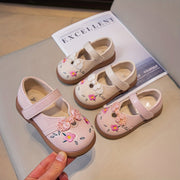 Girls' Toddler Mary Jane Shoes with Floral Accents Non-Slip Rubber Sole