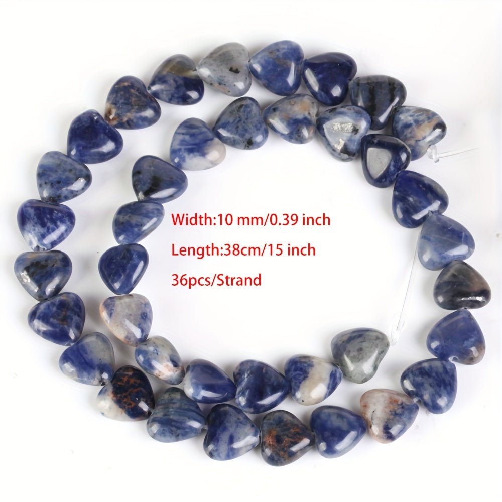 Heart-Shaped Stones Set 10mm Rose Quartz Lapis Lazuli Amazonite for Jewelry Making