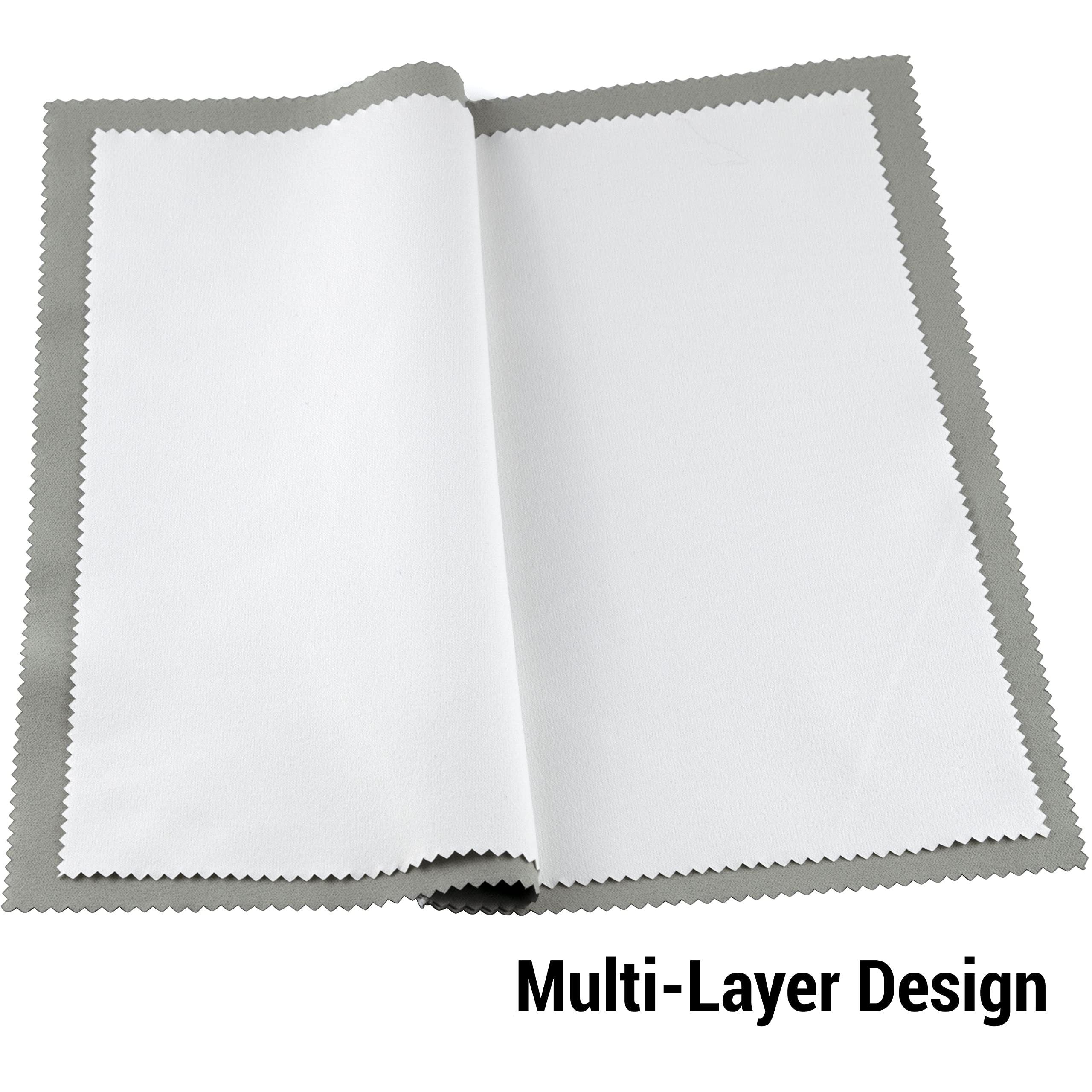 Jewelry Cleaning Cloths Set 3 Pieces Multi-Layer Tarnish Remover for Gold Silver Watches