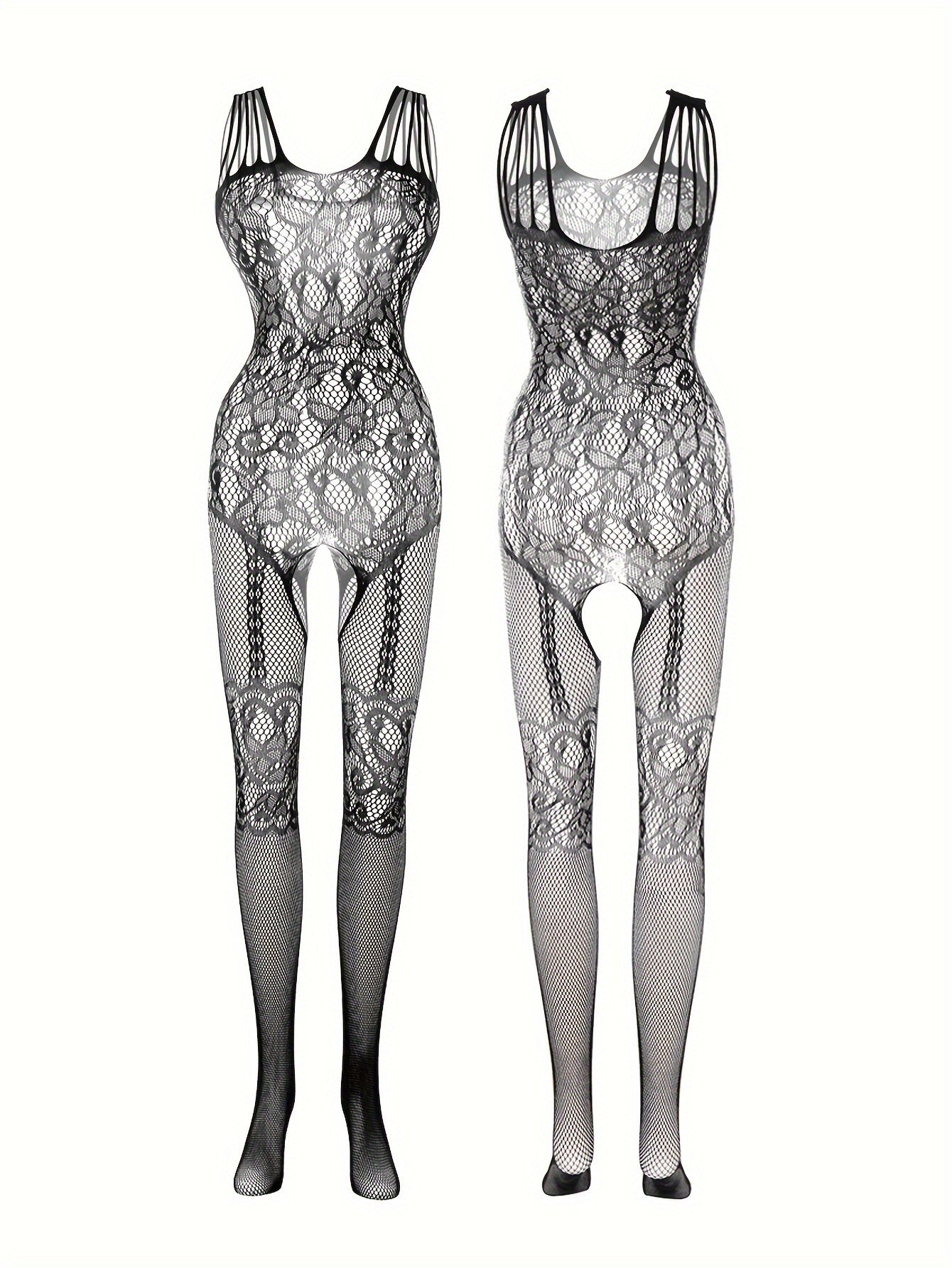 Kattalar uchun ichki kiyimlar to'plami, bodysuit, garter straplar va fishnet paypoq bilan