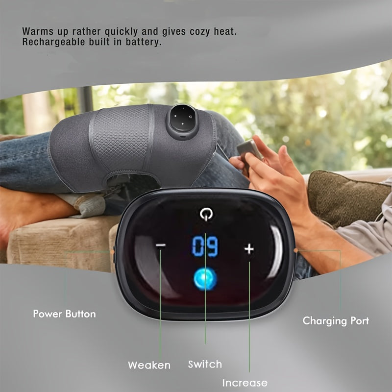 3-in-1 ergonomik massaj qiluvchi, tizzalar, yelka va tirsaklar uchun, sozlanadigan haroratlar va vibratsiya funksiyasi bilan