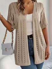 Plus o'lcham ayollar uchun korsetli ajratuvchi, qisqa sleeve, ochiq old qism, yengil yozki qatlam