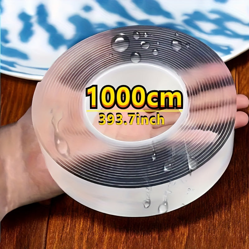 10m Nano Dual-Sided Transparent Tape Strong Adhesive Washable Residue-Free for Home Office