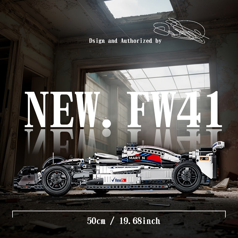 1152-Piece White ABS Supercar Building Block Set STEM Toy for Kids