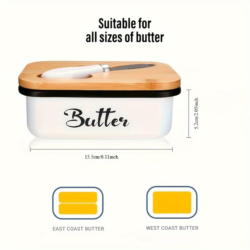 Stainless Steel Butter Dish Set with Lid and Knife Large Capacity Food Safe Kitchen Gift