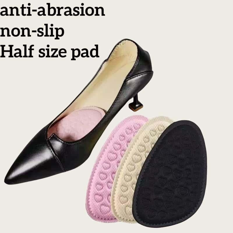 Unisex Memory Foam Insoles with Heart Pads Non-Slip Breathable Black Beige Pink
