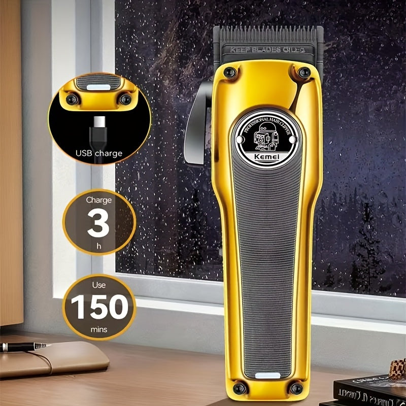 Cortapelos inalámbricos para hombres, recargable por USB, batería de litio de 2500mAh, cortadora ajustable con cuchilla de metal