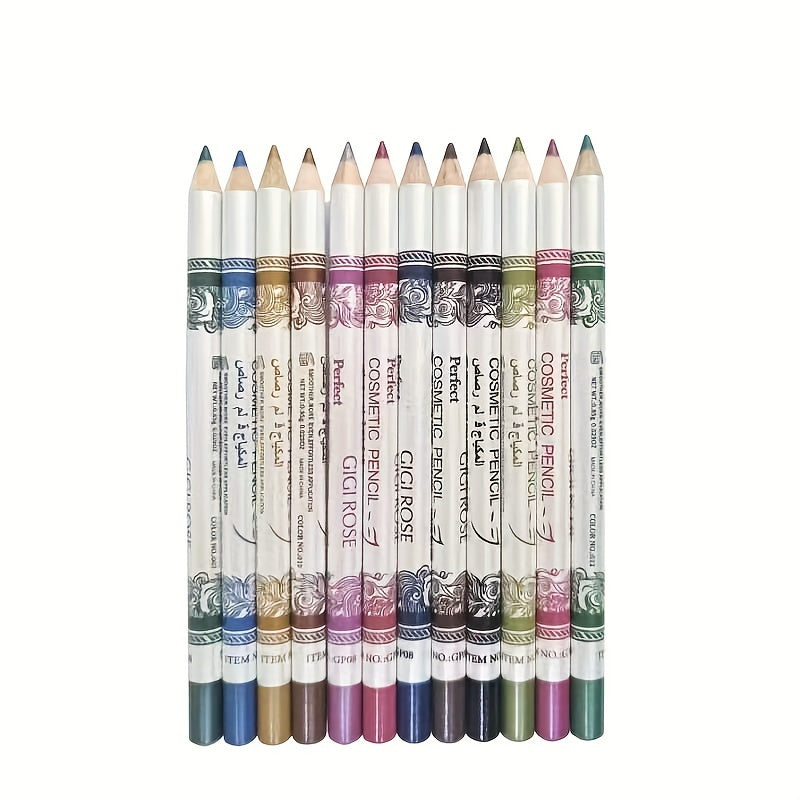 12Pcs Multi-Purpose Eyeliner and Lip Liner Set Gel Eye Shadow Makeup