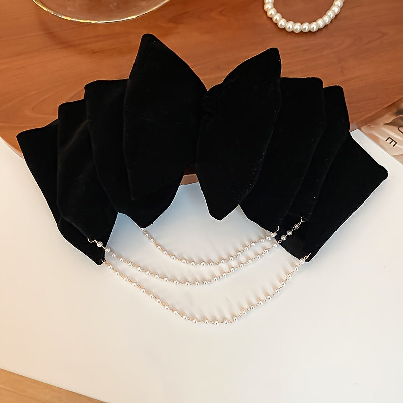 Set of 2 Women Tassel Hair Clips Elegant Spring Hair Accessories Stylish Back of Head Clips