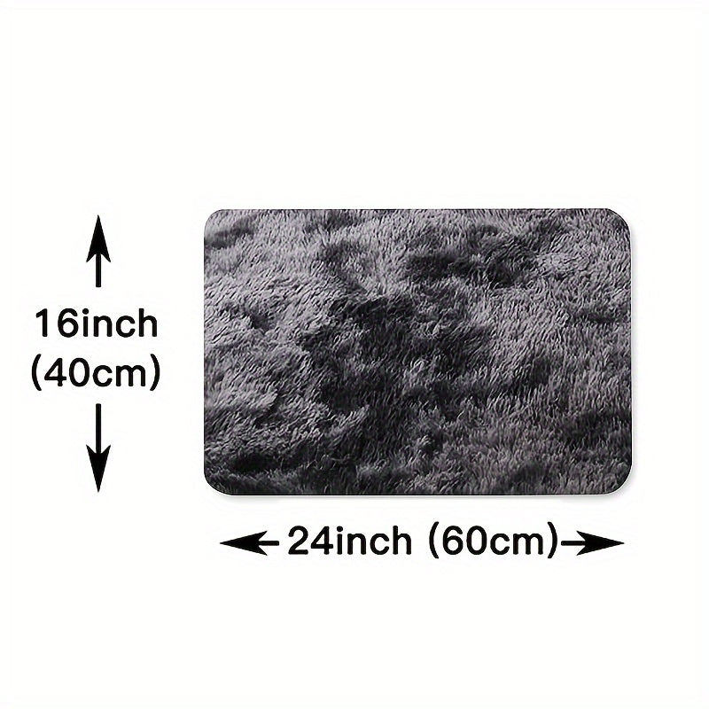 Soft Black Tie-Dye Area Rug for Living Room and Bedroom Non-Slip Stain-Resistant