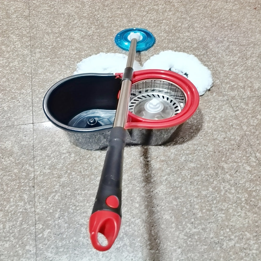 Ko'p maqsadli pol tozalash tizimi - zanglamaydigan po'latdan yasalgan sozlanadigan tutqich, 360° aylanuvchi mopp va chelak to'plami, 2 ta mikrofiber bosh bilan, yashash xonasi, yotoqxona, hammom, oshxona uchun ideal - mustahkam metall material