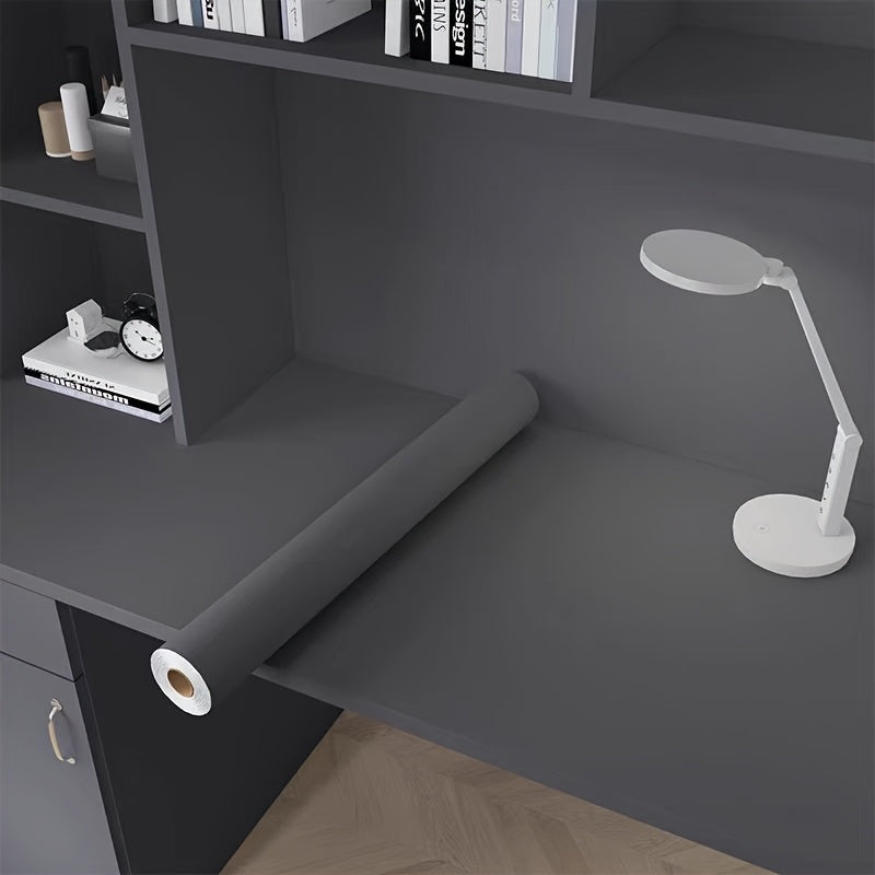 Removable Vinyl Wallpaper Matte Black Gray White Textured for Walls Kitchens Cabinets