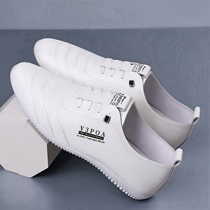 Men's Black Leather Dress Shoes with Round Toe and Lace-Up Closure