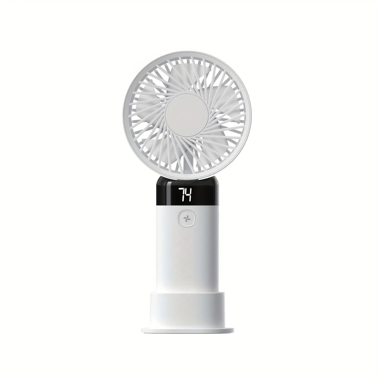 Mini Handheld Desk Fan with 3 Speeds Digital Display and USB Charging