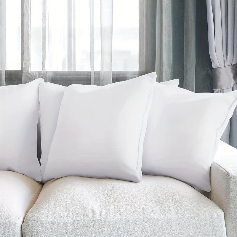 Set of 4 Hypoallergenic Square Throw Pillow Inserts with Soft Polyester Fill
