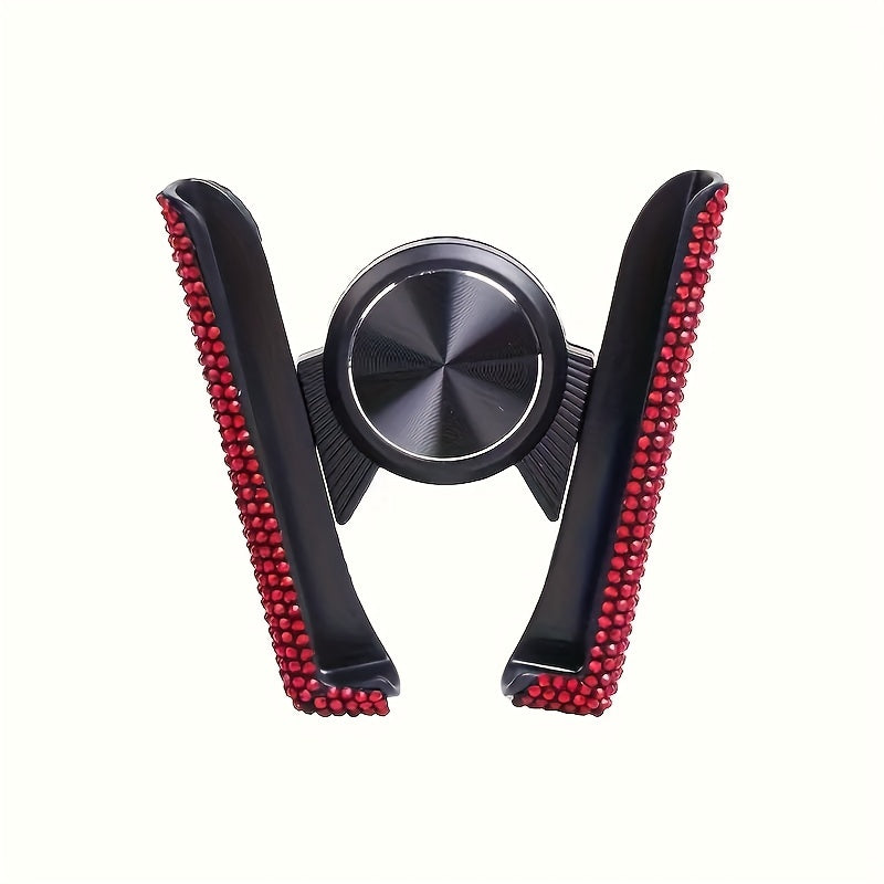 Universal avtomobil telefon o'rnatgichi sun'iy olmos bezak bilan, ikki funktsiyali havo chiqishi uchun o'rnatish