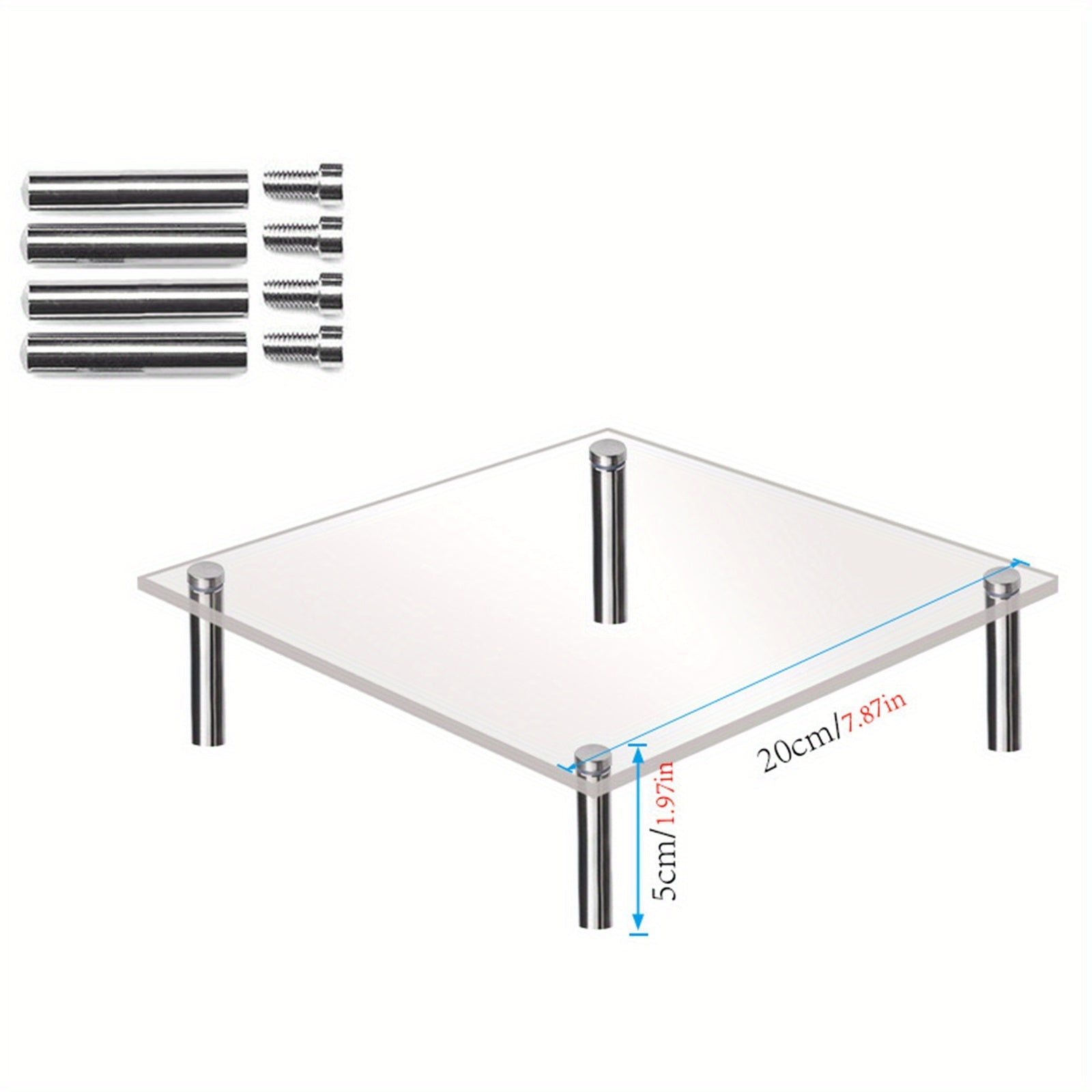 Прозрачная подставка для фигурок для кухни, гостиной, столовой и вечеринок - набор из 4 многослойных акриловых подставок для торта