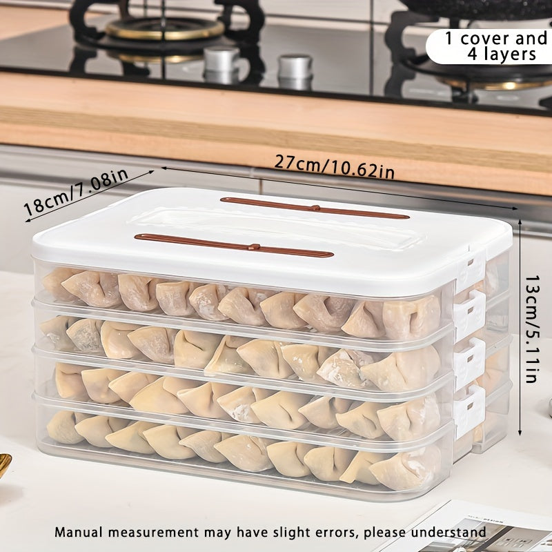 Plastic Food Storage Box for Dumplings Pastry and Small Items, Portable and Reusable