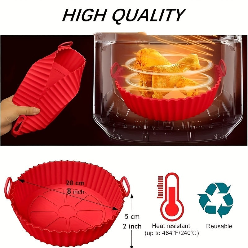 Silicone Air Fryer Accessories Set for 3-5 Quart Ovens Baking Tray Basket Bowl