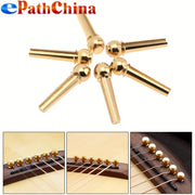 6 Pieces Copper Brass Guitar Bridge Pins for Folk Acoustic Guitar Replacement Parts