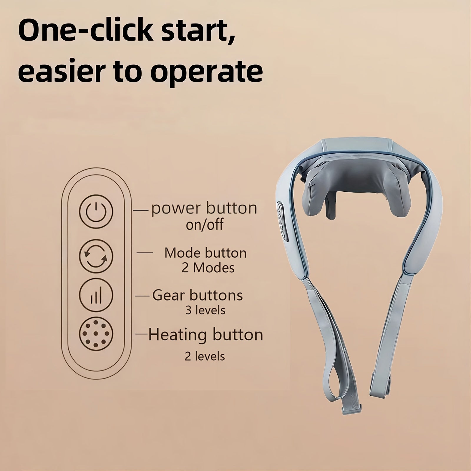 Electric Neck Massager with Cushion Pillow Full Body Relaxation USB Rechargeable