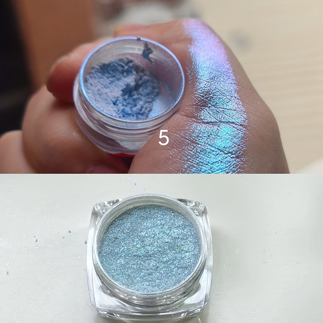 Women Metallic Chameleon Glitter Eyeshadow Powder Chrome Blue Purple Highlighter