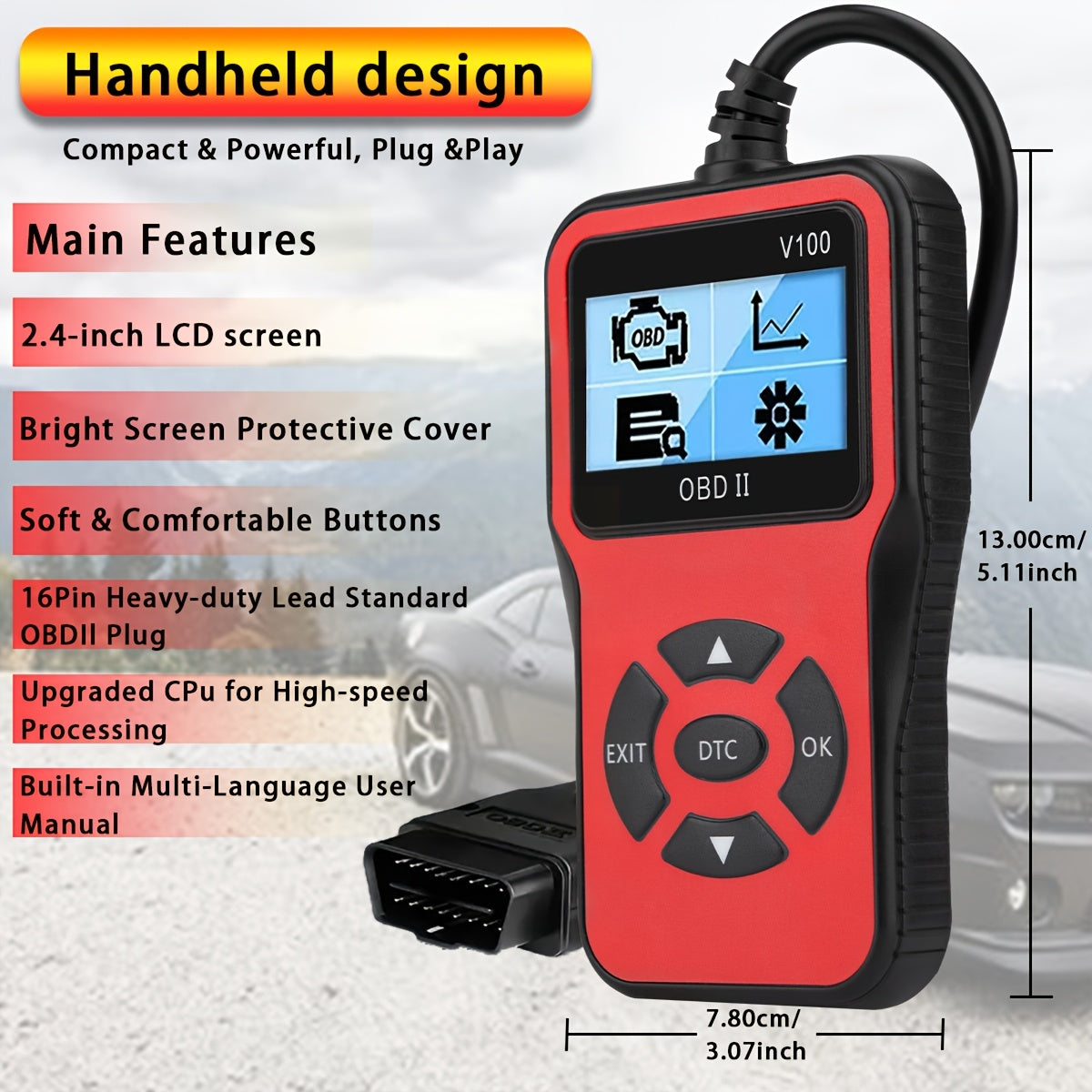 OBD2 Car Diagnostic Scanner Code Reader Engine Fault Scanner Vehicle Scan Tool