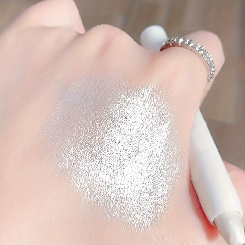 Women Pearlescent Highlighter Eyeshadow Pen Brown Gold Glitter Finish