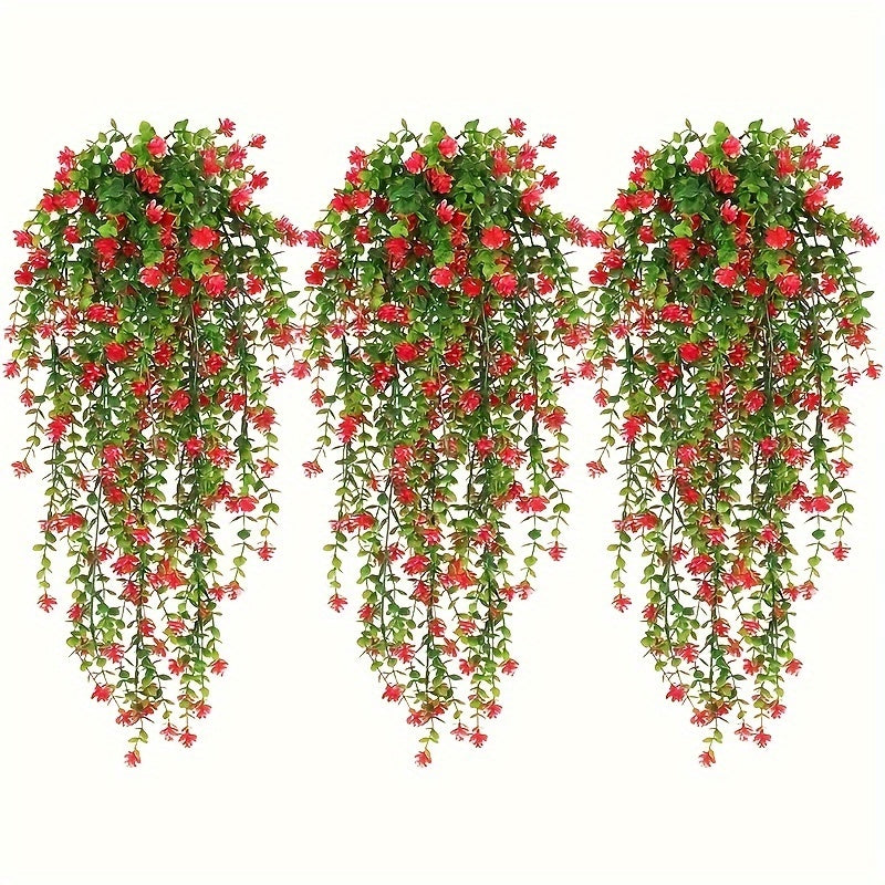 Uy bezaklari uchun sun'iy kamelliya osma o'simliklar to'plami, ichki va terrassa uchun