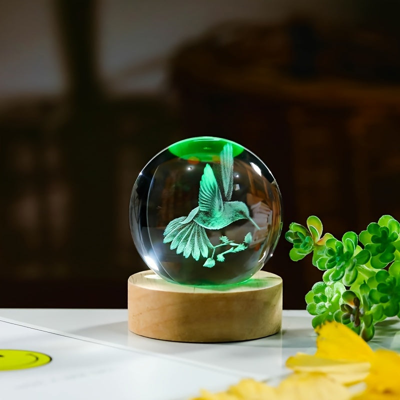 3D Hummingbird Night Light USB Color-Changing Animal Figurine Gift for Birthdays and Graduations