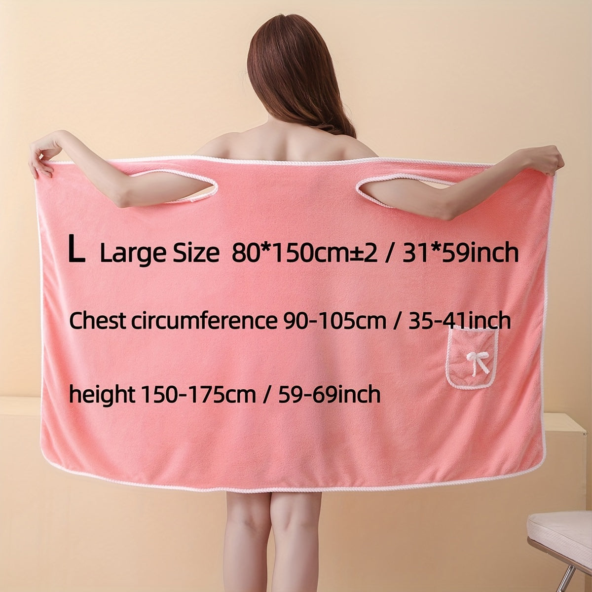 Women's Bath Towel with Pocket Absorbent and Adjustable for Bathroom and Home