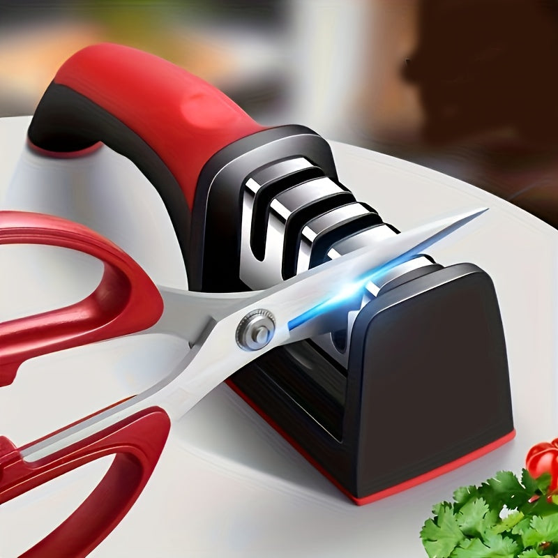 4 bosqichli maydalash tizimi bilan pichoqni silliqlash vositasi, volfram va olmos keramika, oshxona va oshpaz pichoqlari uchun