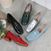 Women's Lightweight Square Toe Breathable Solid Color Dress Shoes