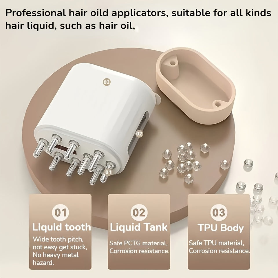 Portable USB Rechargeable Hair Oil Applicator Leak-Proof Mini Design High Vibration Motor