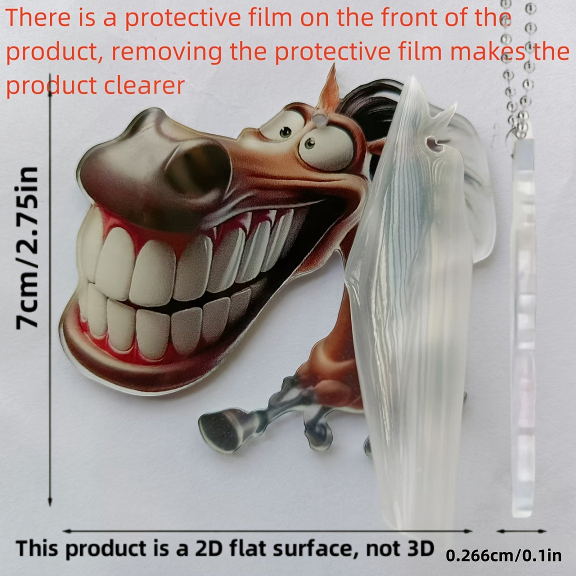 Cute Brown Horse Acrylic Keychain for Car, Bag, and Decor