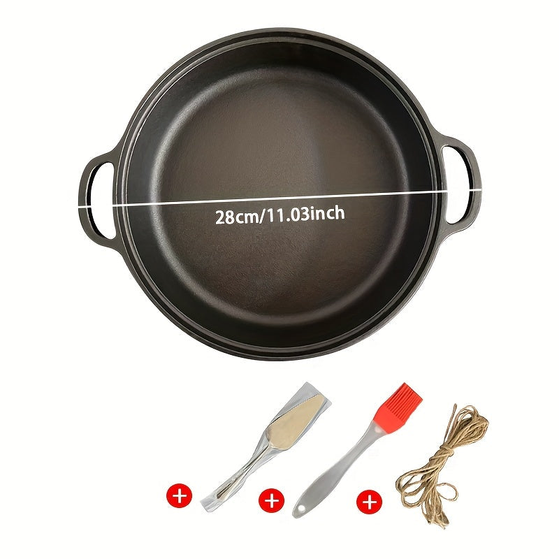 Set of 6 Cast Iron Skillets for Pancakes and Crepes Non-Stick Dual Handles
