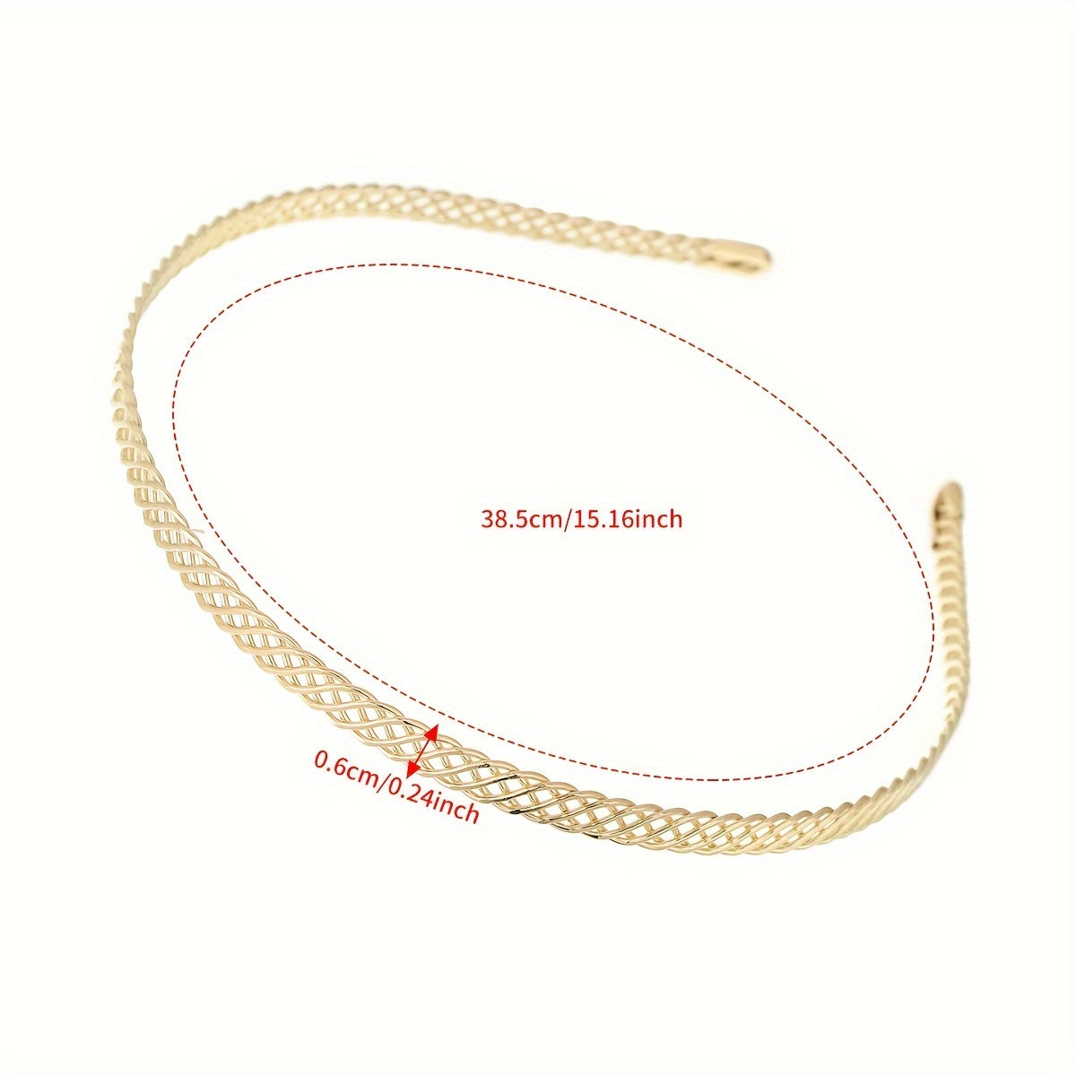 Summer Gold Grid Headband Shiny Hair Accessory European American Fashion