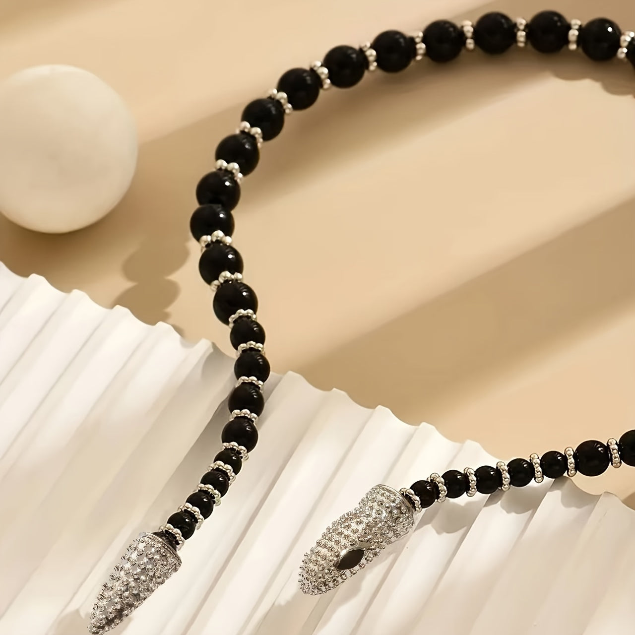 Beaded Snake Necklace Crossbody Jewelry Mysterious Fashion Accessory