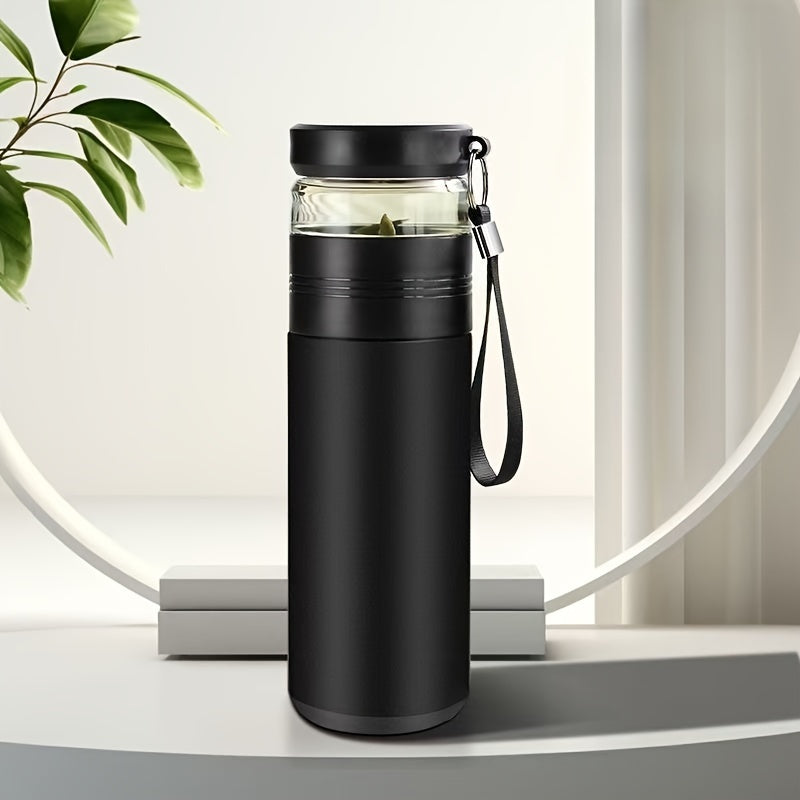 450ml Stainless Steel Tumbler with Tea Infuser Leakproof BPA-Free for Travel Hiking School