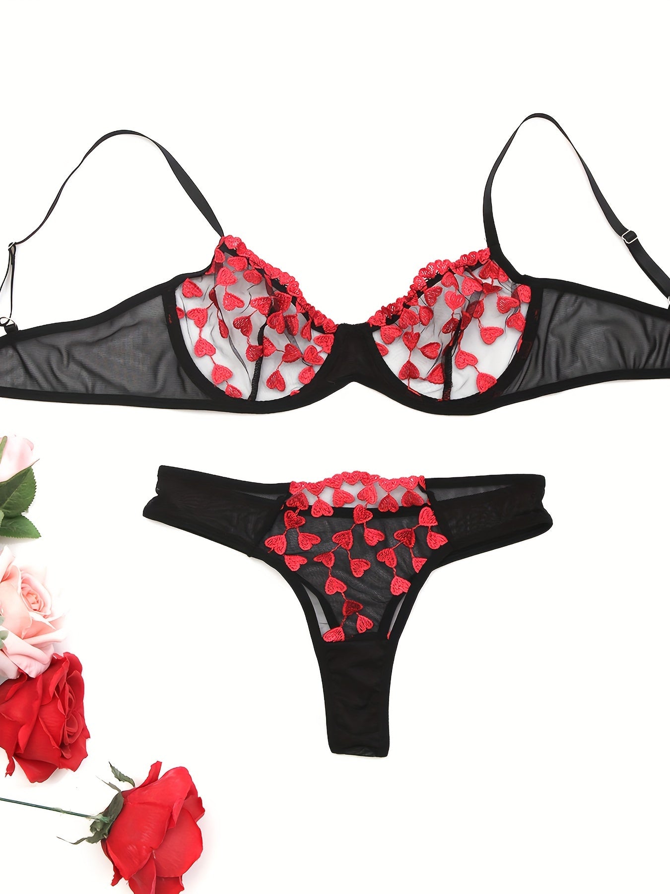 Women’s Embroidered Two-Piece Lingerie Set Sexy Underwear for Women
