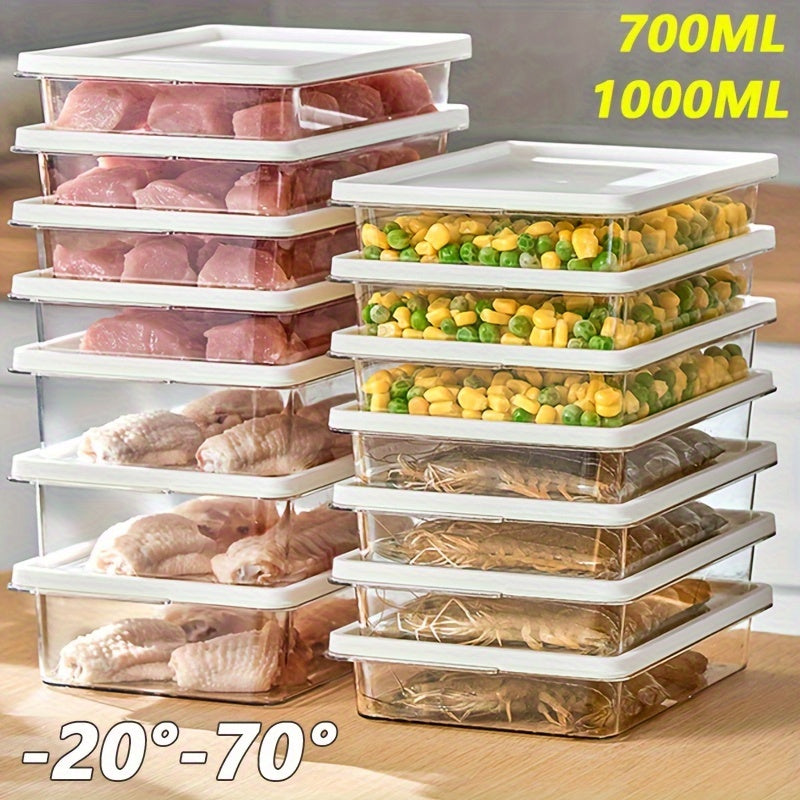 Set of Food Storage Containers with Flip Top Lids 700ml 1100ml Freezer Safe
