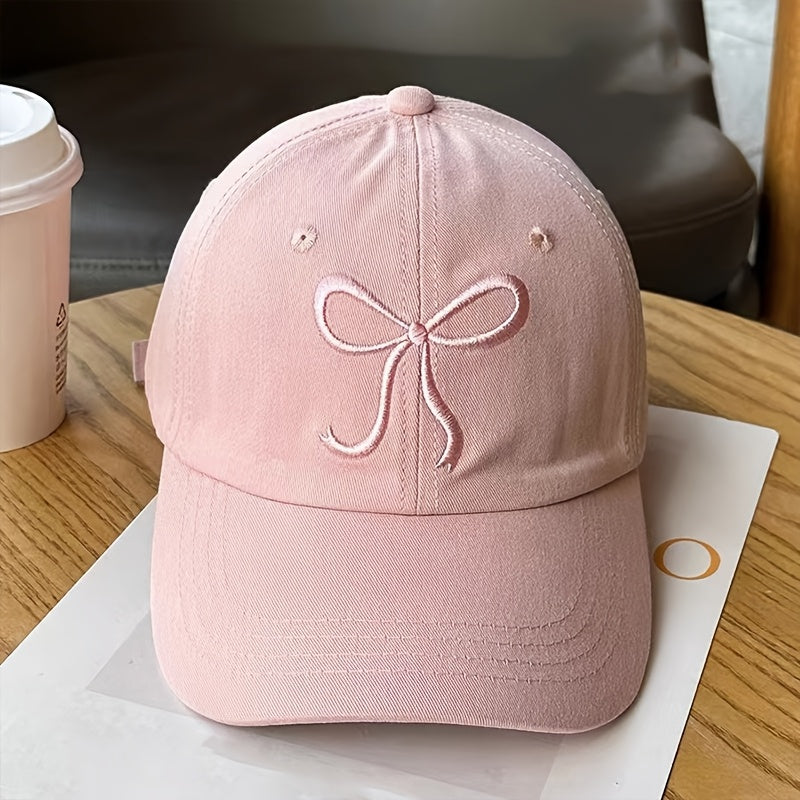 Women's Baseball Cap with Bowknot Lightweight Sun Protection Adjustable Casual Holiday