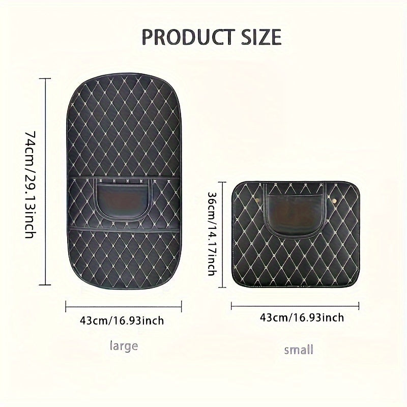 Universal PU Leather Car Seat Back Protector with Side Storage Pocket