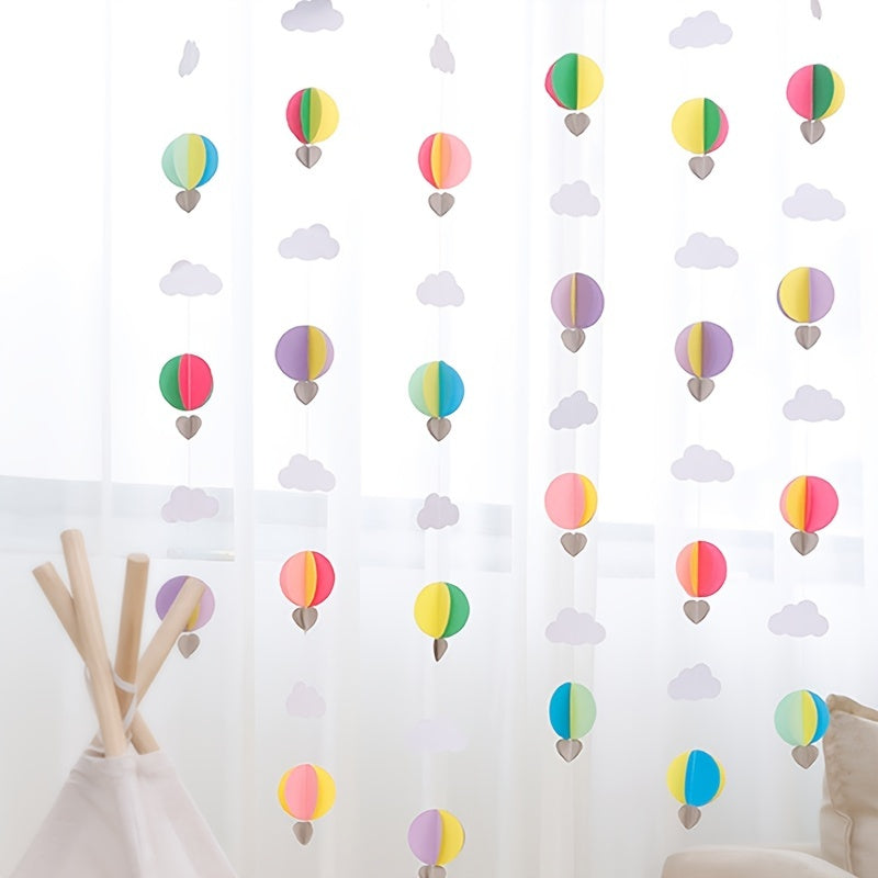 Decoración de pared con corazón de papel 3D, nube y flor para el hogar