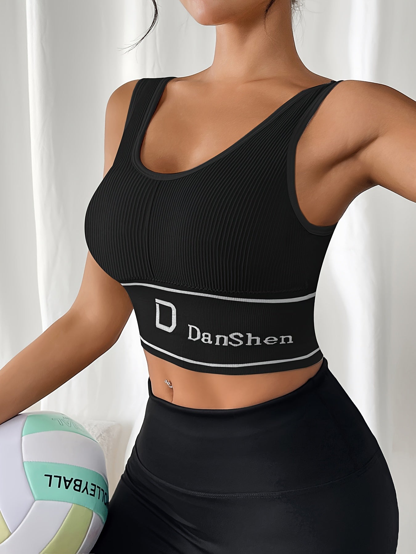 Plus Size Sports Bra Tank Top 4 Pack Wire-Free Breathable Yoga Runnin