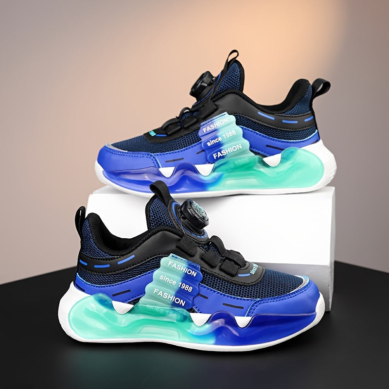 Детские дышащие сетчатые кроссовки низкого верха с застежкой-карабином для мальчиков до 14 лет