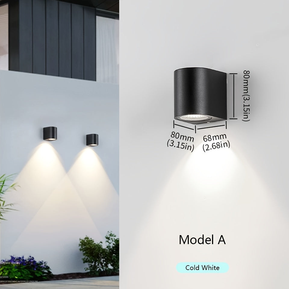 Luz de pared LED exterior de 3W 6W, a prueba de agua, negro, para jardín, porche, interior y exterior